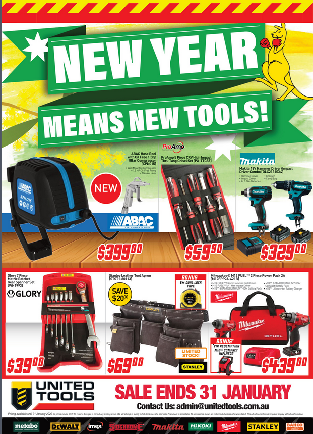 United Tools "NEW YEAR MEANS NEW TOOLS" January 2020 Catalogue – United ...